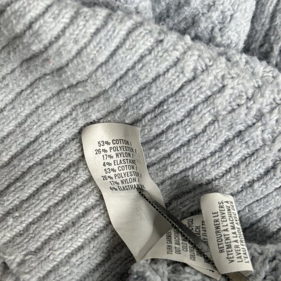 Aerie Sweater Womens XS Light Blue Hoodie Oversized V Neck Waffle Knit Soft Boxy - Picture 11 of 14